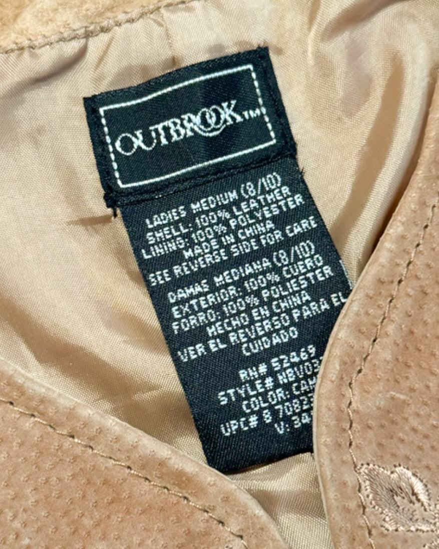 Vintage Outbrook Genuine Leather Embroidered Vest