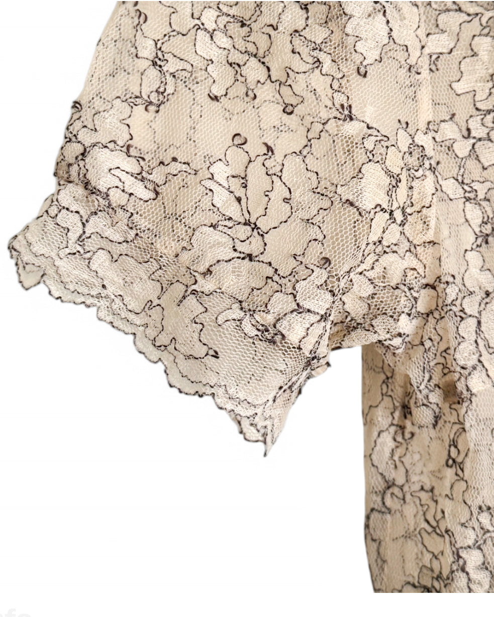 Vintage CiZi lacy button up blouse