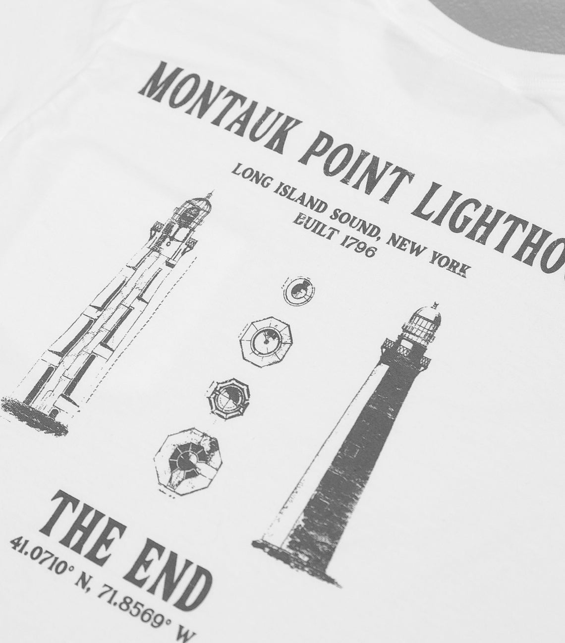 MONTAUK LIGHTHOUSE POCKET TEE - PEPPER GRAY X WHITE