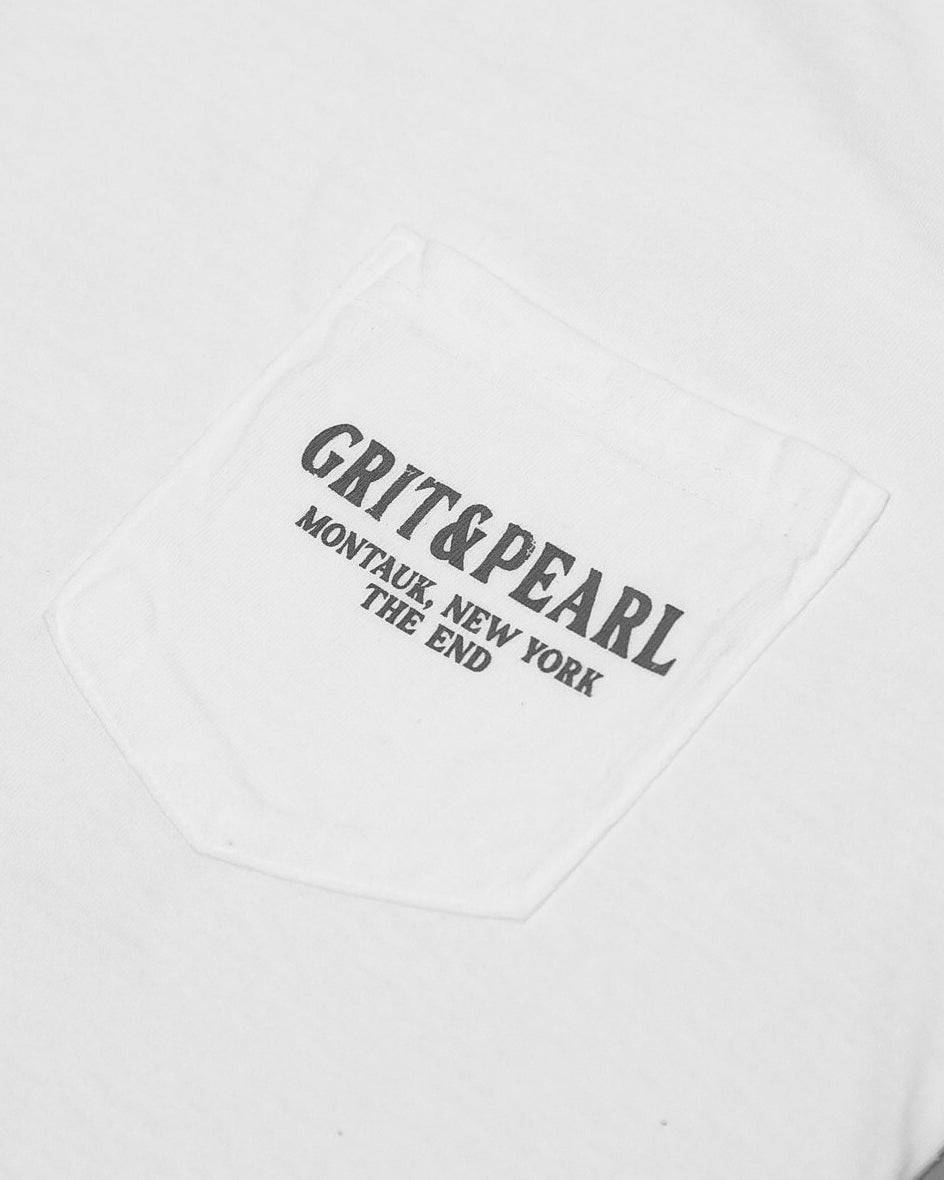 MONTAUK LIGHTHOUSE POCKET TEE - PEPPER GRAY X WHITE