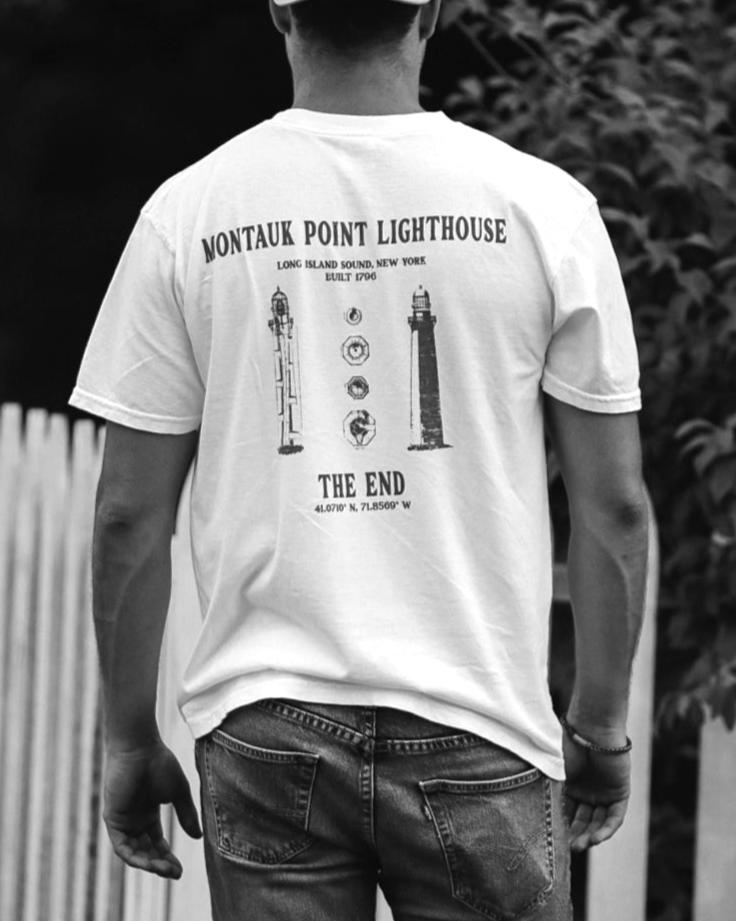 MONTAUK LIGHTHOUSE POCKET TEE - PEPPER GRAY X WHITE