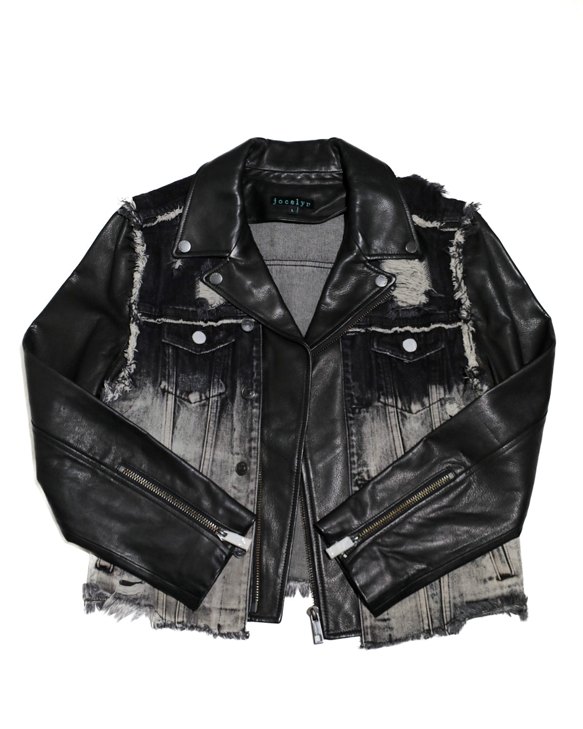 JOCELYN DISTRESSED MOTORCYCLE STYLE JACKET
