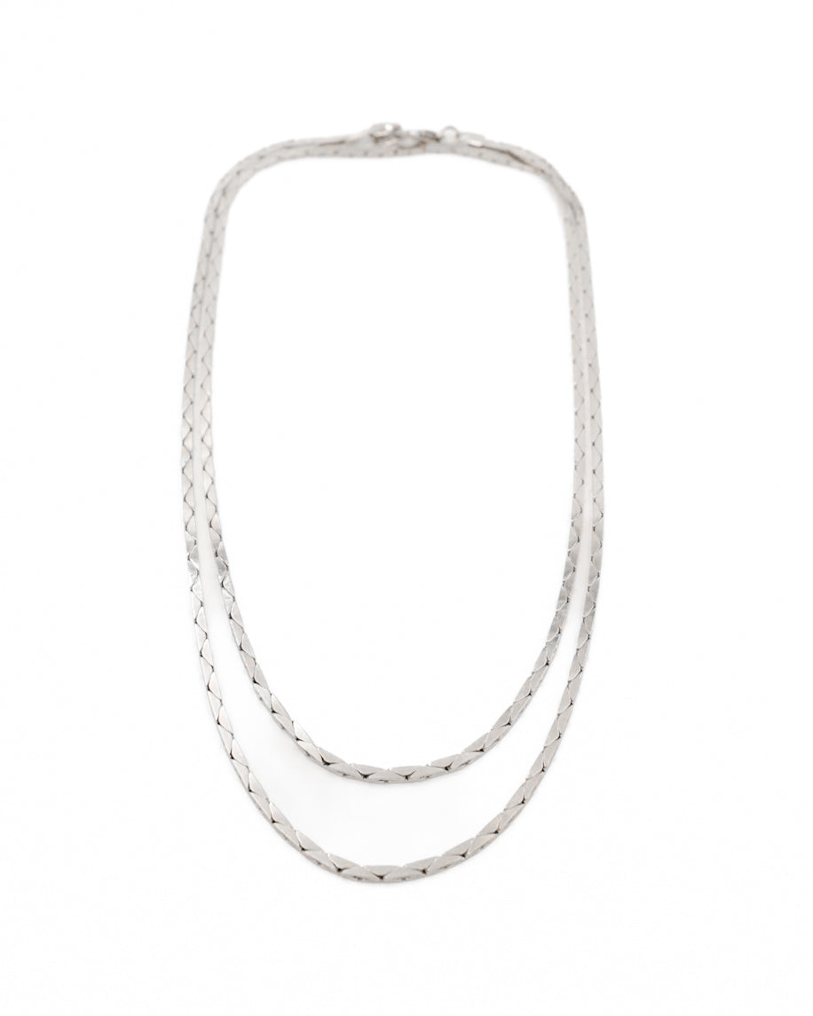 LONG TRIANGLE LINK DOUBLE WRAP NECKLACE