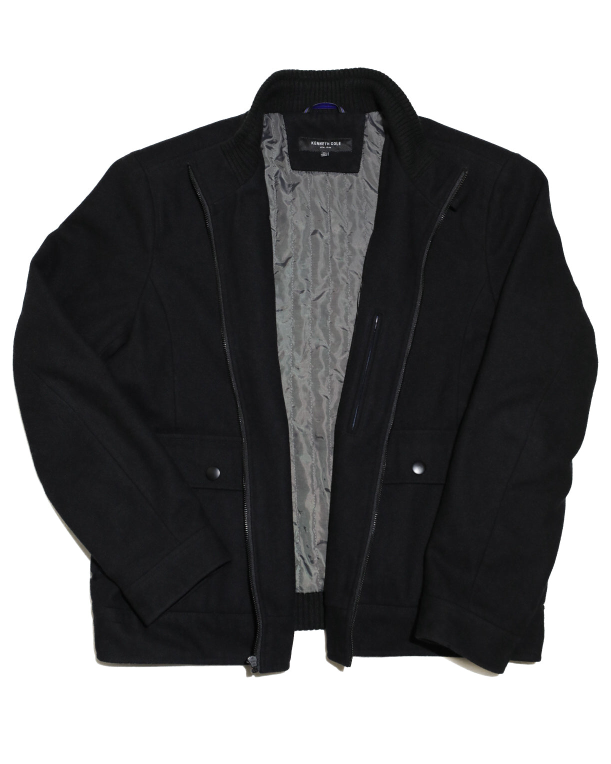KENNETH COLE WOOL BLEND BOMBER JACKET