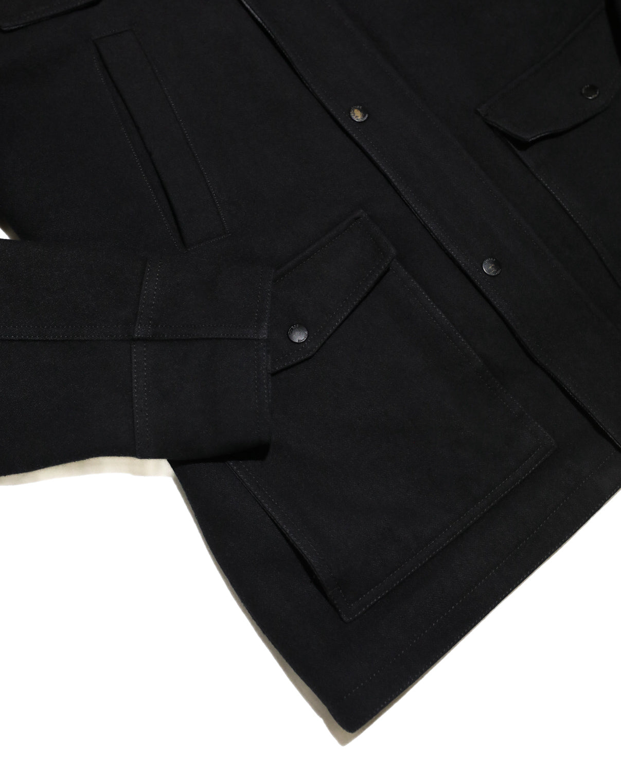 GUESS BLACK WOOL- BLEND INSULATED MILITARY QUILTED COAT