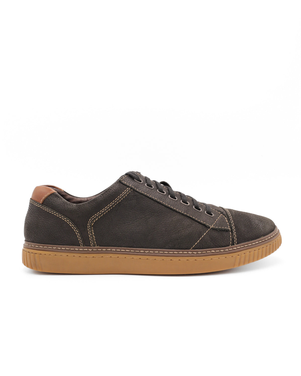JOHNSTON AND MURPHY GRAPHITE GRAY LEATHER SNEAKERS