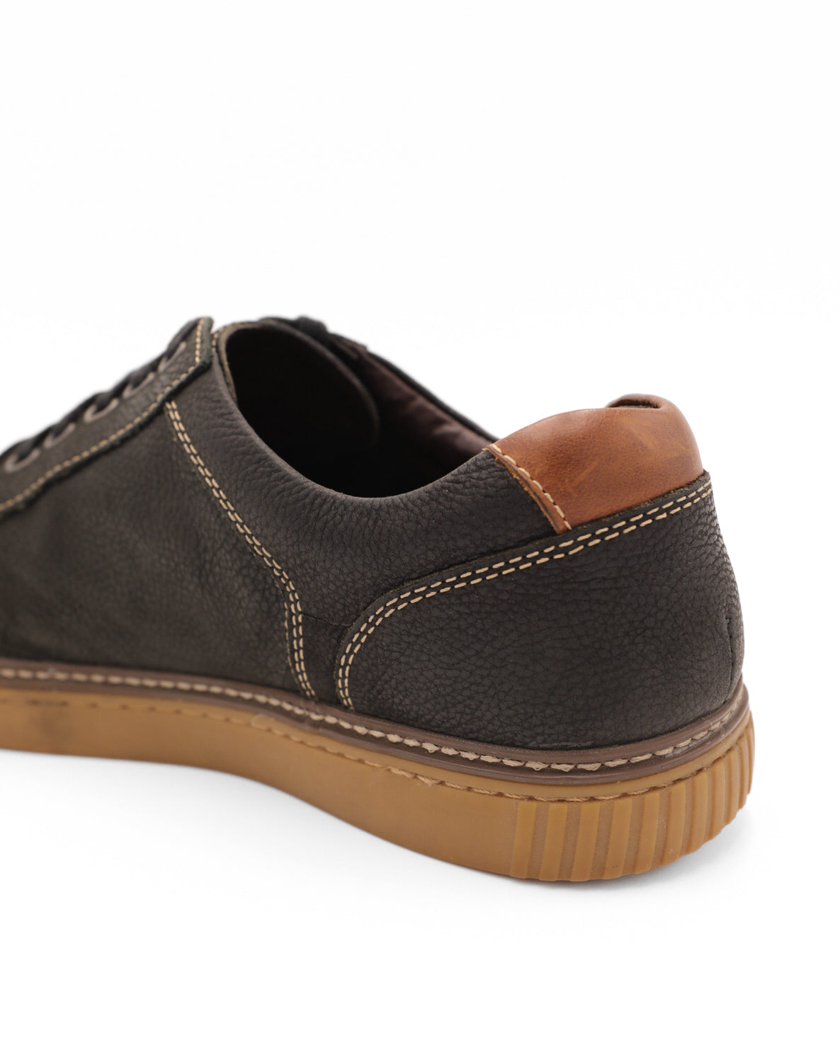 JOHNSTON AND MURPHY GRAPHITE GRAY LEATHER SNEAKERS