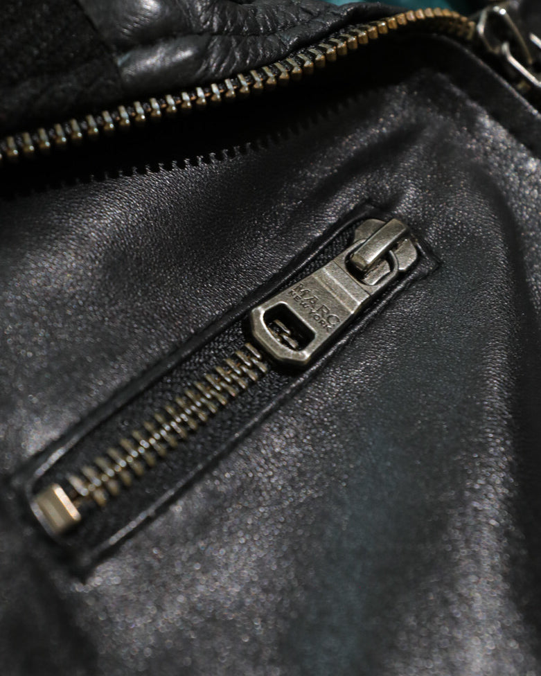 MARC NEW YORK QUILTED BOMBER LEATHER JACKET
