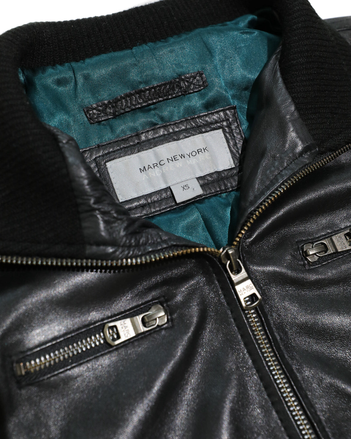 MARC NEW YORK QUILTED BOMBER LEATHER JACKET