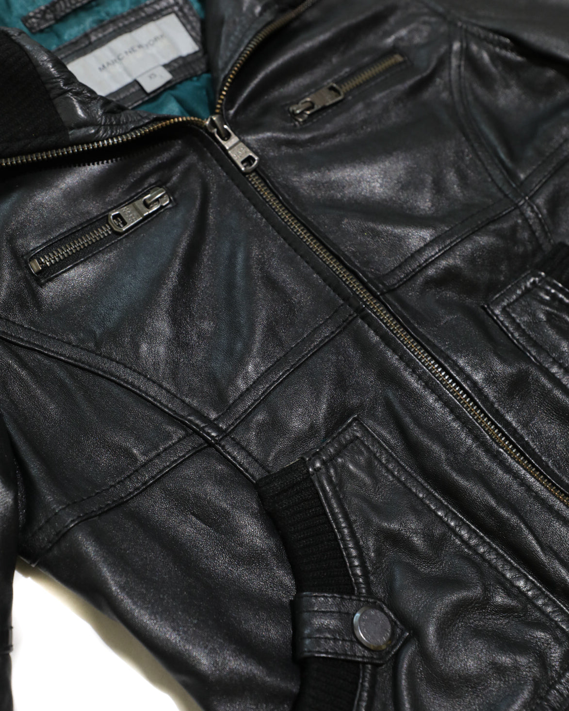 MARC NEW YORK QUILTED BOMBER LEATHER JACKET