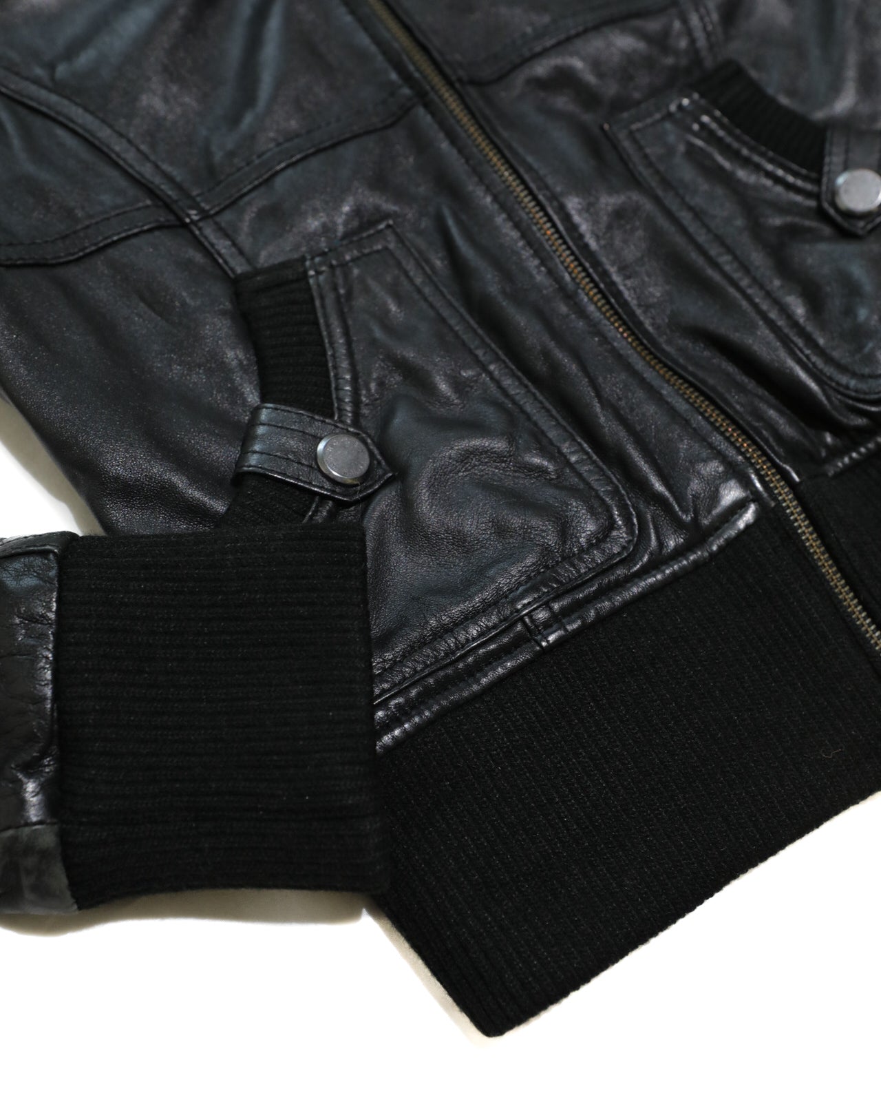 MARC NEW YORK QUILTED BOMBER LEATHER JACKET