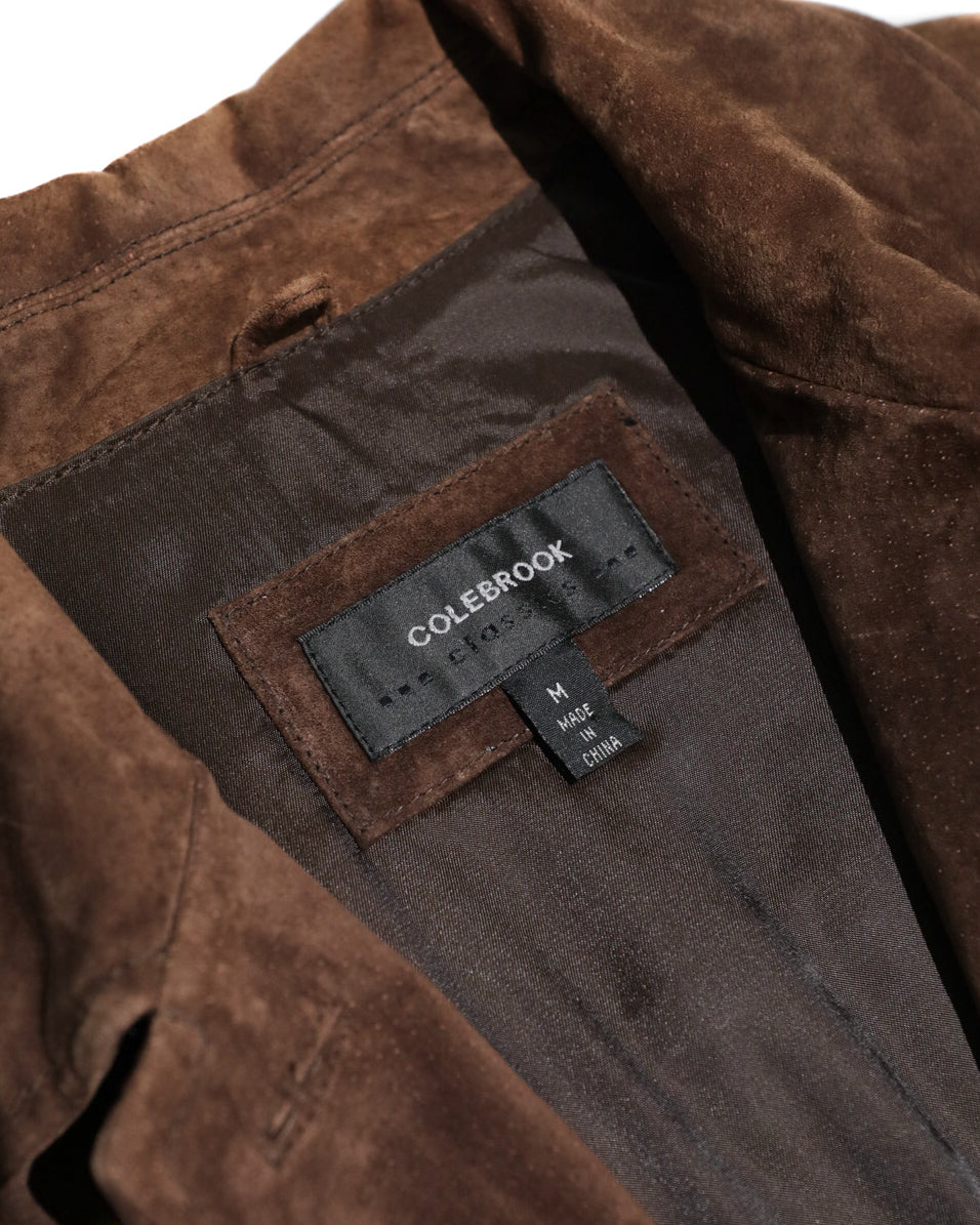 COLEBROOK & CO. CLASSICS SUEDE COAT WITH FRINGE BELT