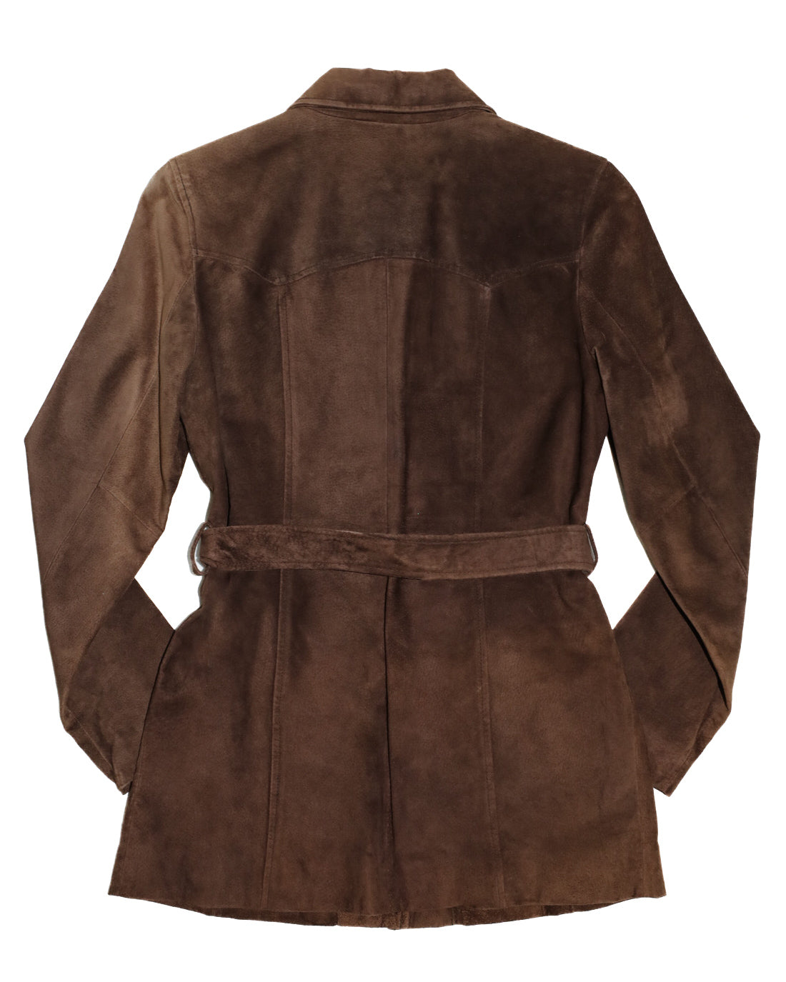 COLEBROOK & CO. CLASSICS SUEDE COAT WITH FRINGE BELT