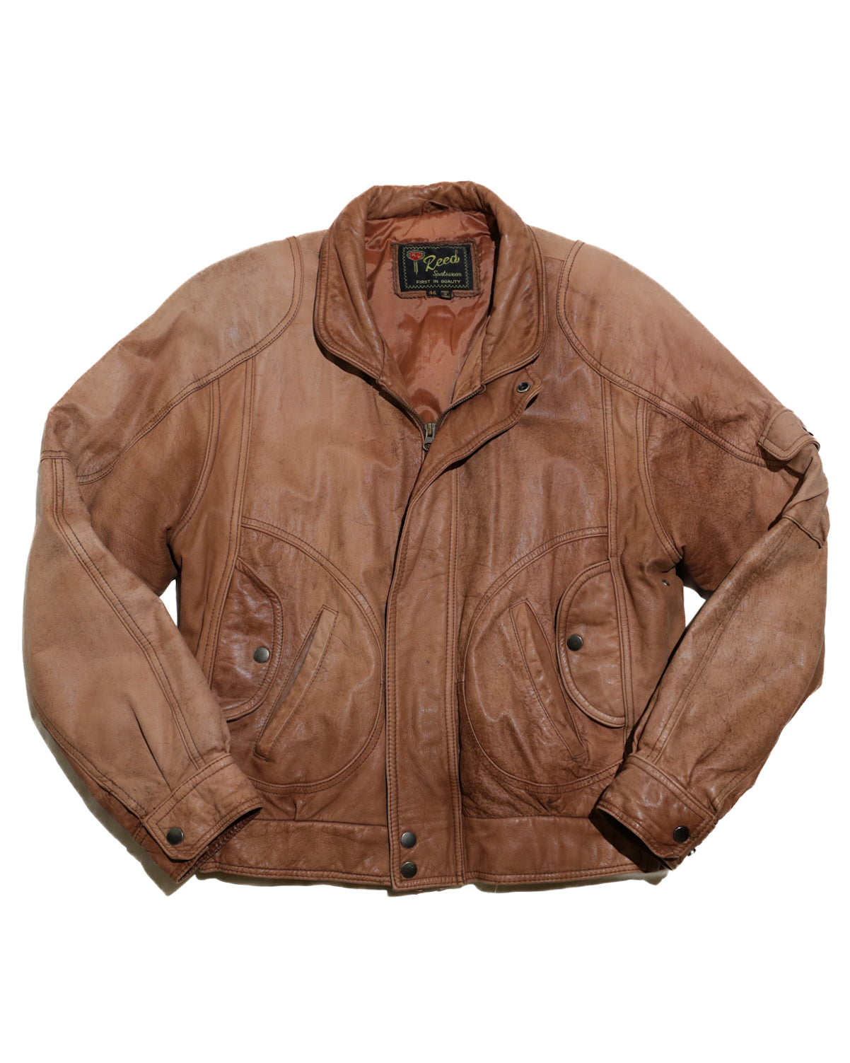 VINTAGE MENS REED SPORTSWEAR LEATHER BOMBER JACKET