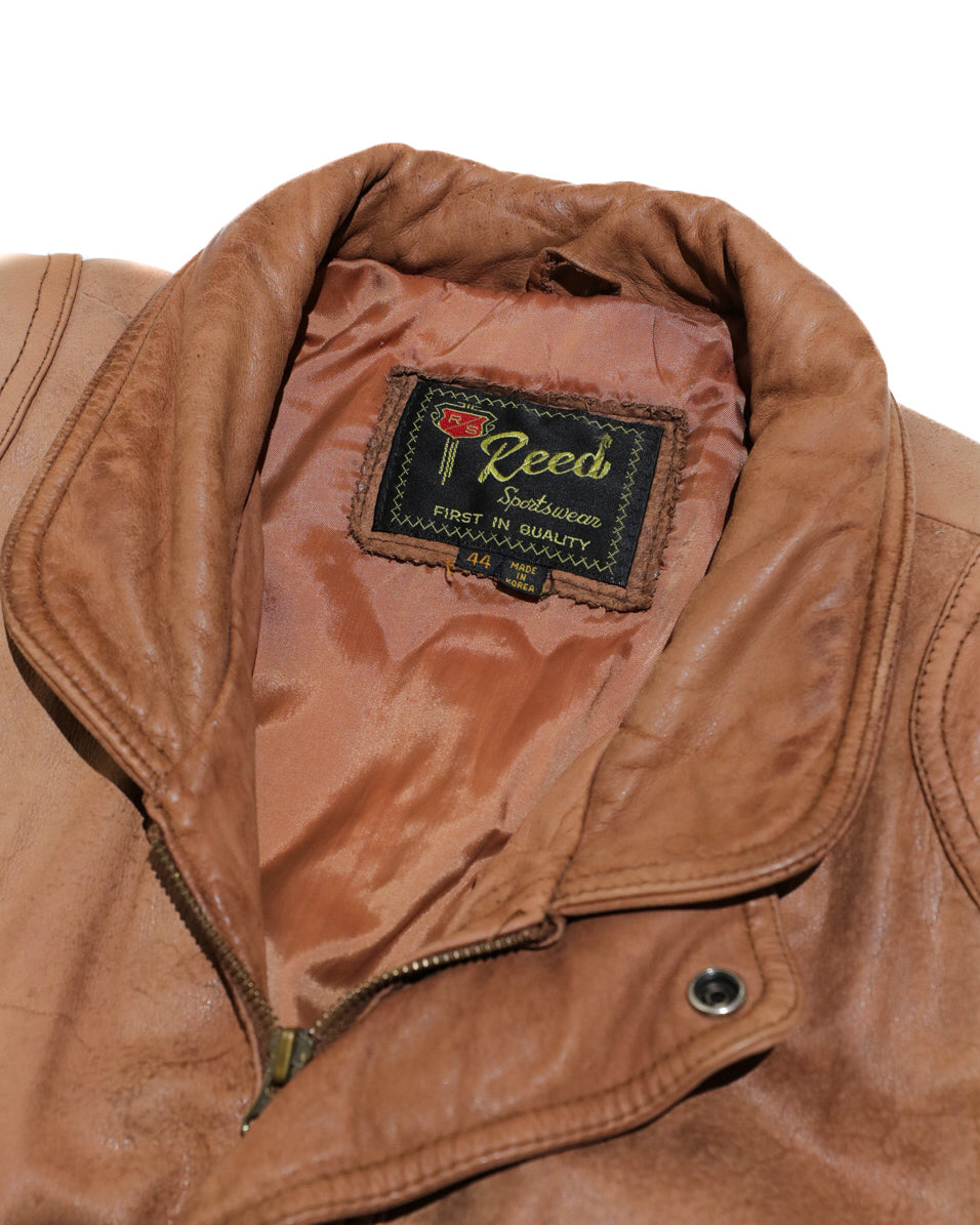 VINTAGE MENS REED SPORTSWEAR LEATHER BOMBER JACKET