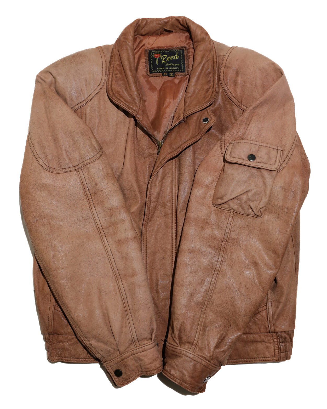 VINTAGE MENS REED SPORTSWEAR LEATHER BOMBER JACKET