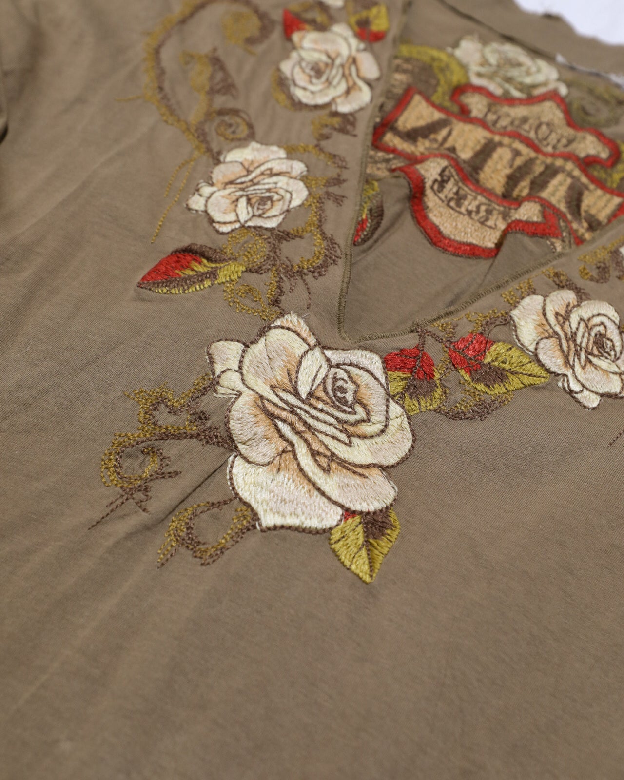 JOHNNY WAS LA BORN FREE EMBROIDERED FLORAL AND WINGS BLOUSE TUNIC TOP