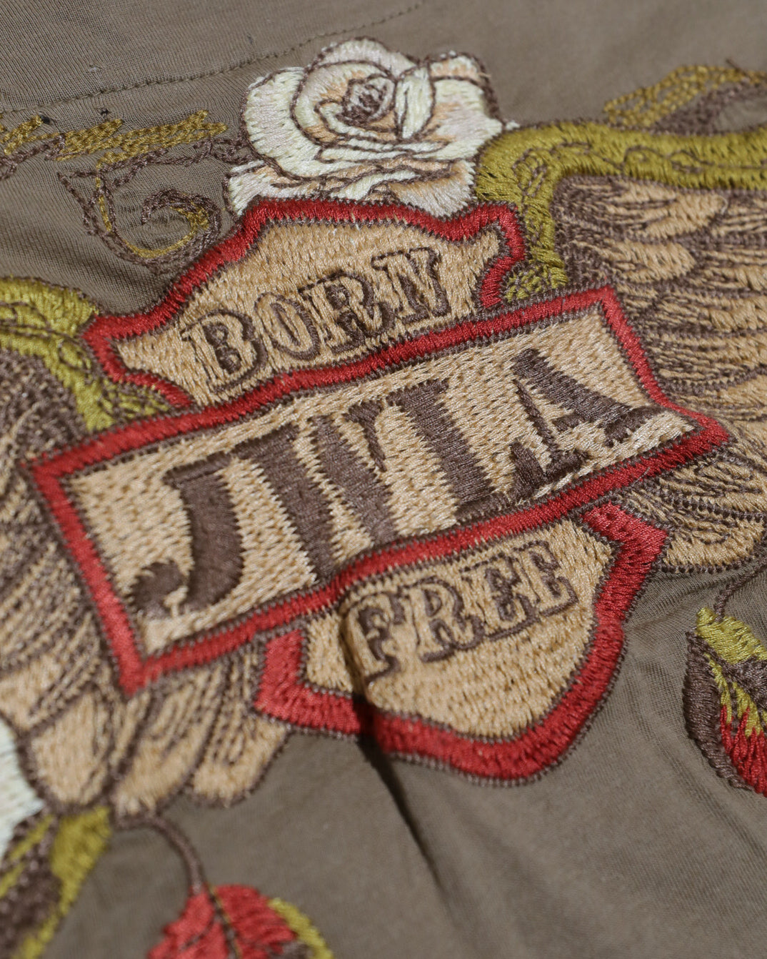 JOHNNY WAS LA BORN FREE EMBROIDERED FLORAL AND WINGS BLOUSE TUNIC TOP