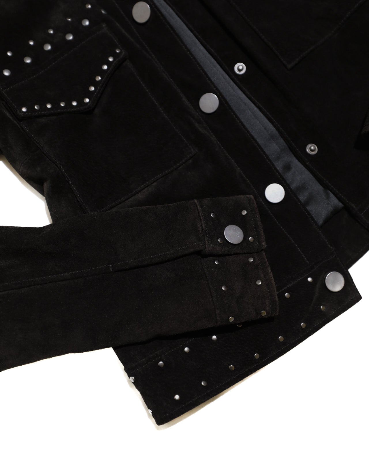 BAGATELLE NYC WOMENS BLACK STUDDED GENUINE SUEDE JACKET