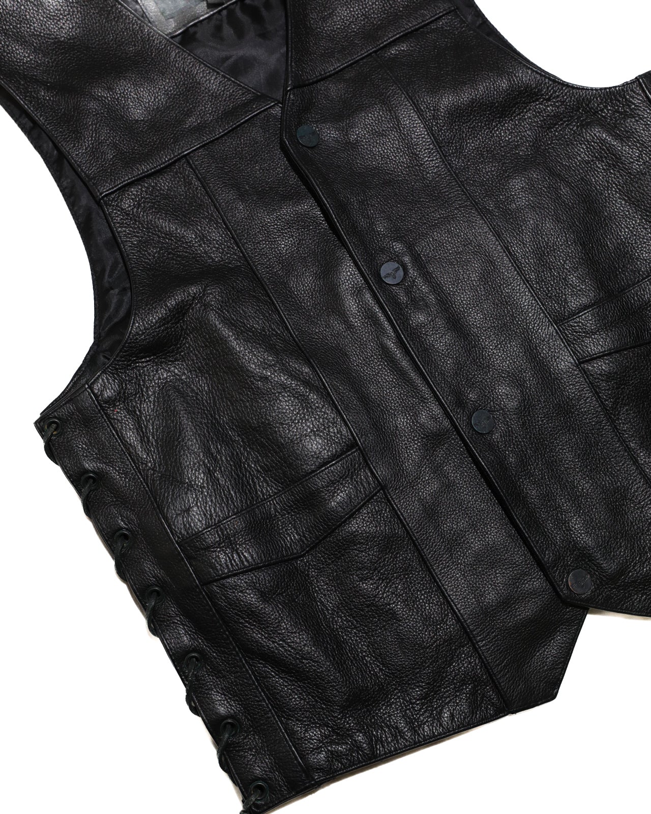 WILSONS LEATHER MENS PERFORMANCE LACE-UP MOTORCYCLE LEATHER VEST