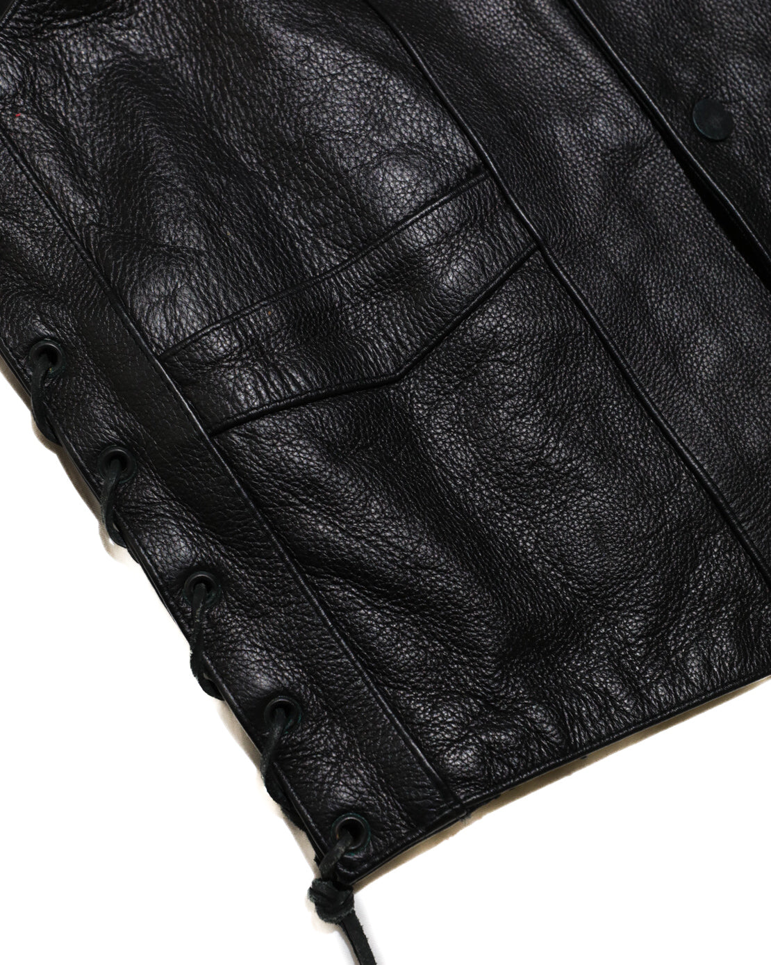 WILSONS LEATHER MENS PERFORMANCE LACE-UP MOTORCYCLE LEATHER VEST