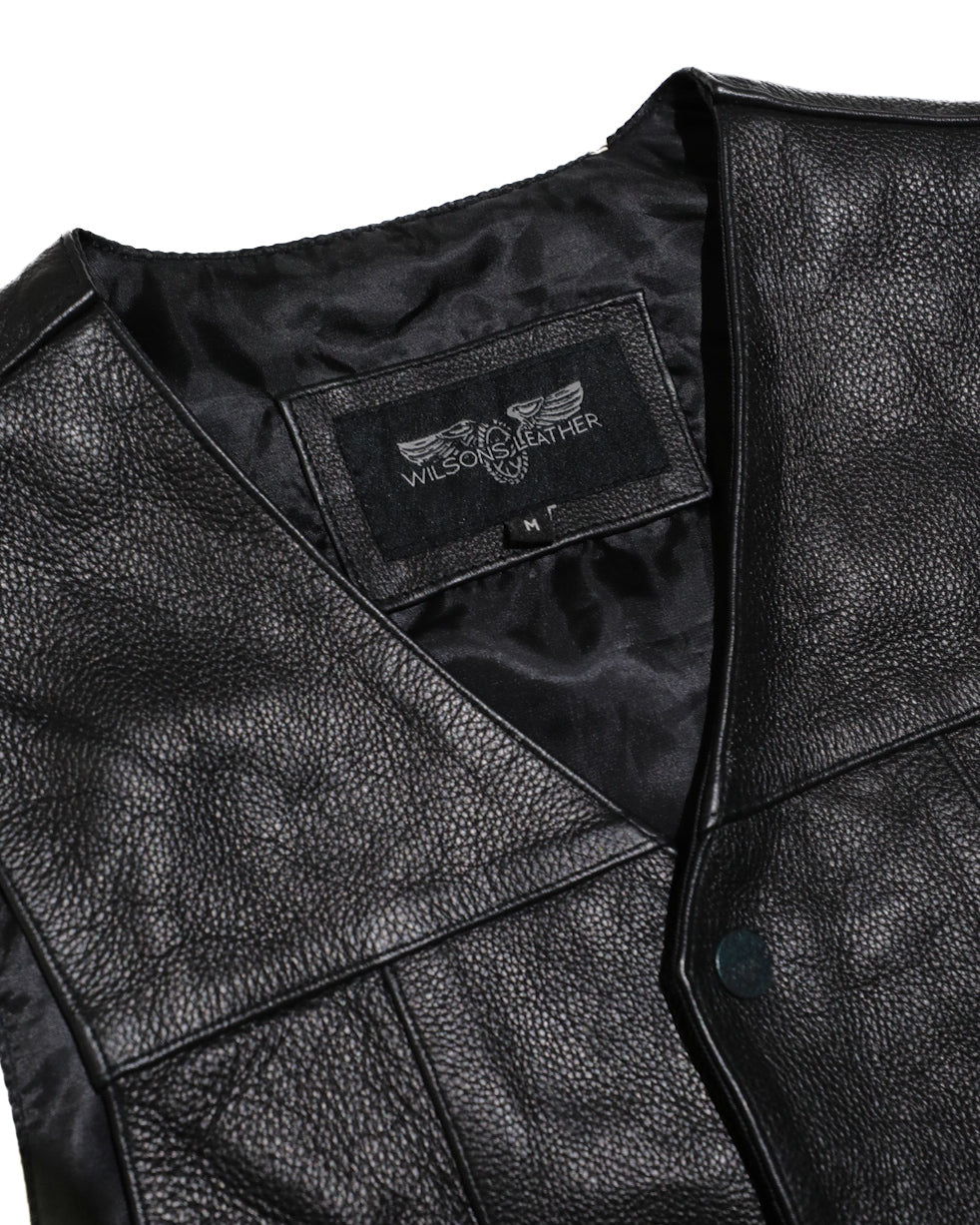 WILSONS LEATHER MENS PERFORMANCE LACE-UP MOTORCYCLE LEATHER VEST