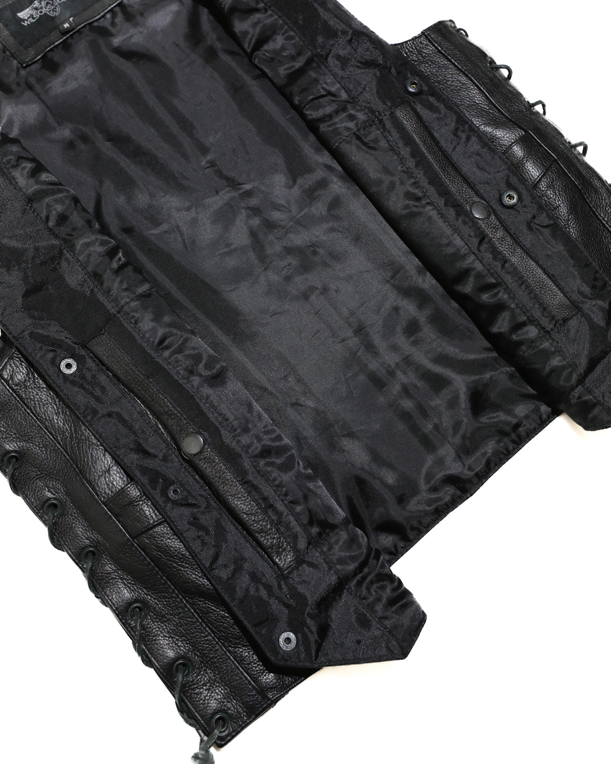 WILSONS LEATHER MENS PERFORMANCE LACE-UP MOTORCYCLE LEATHER VEST