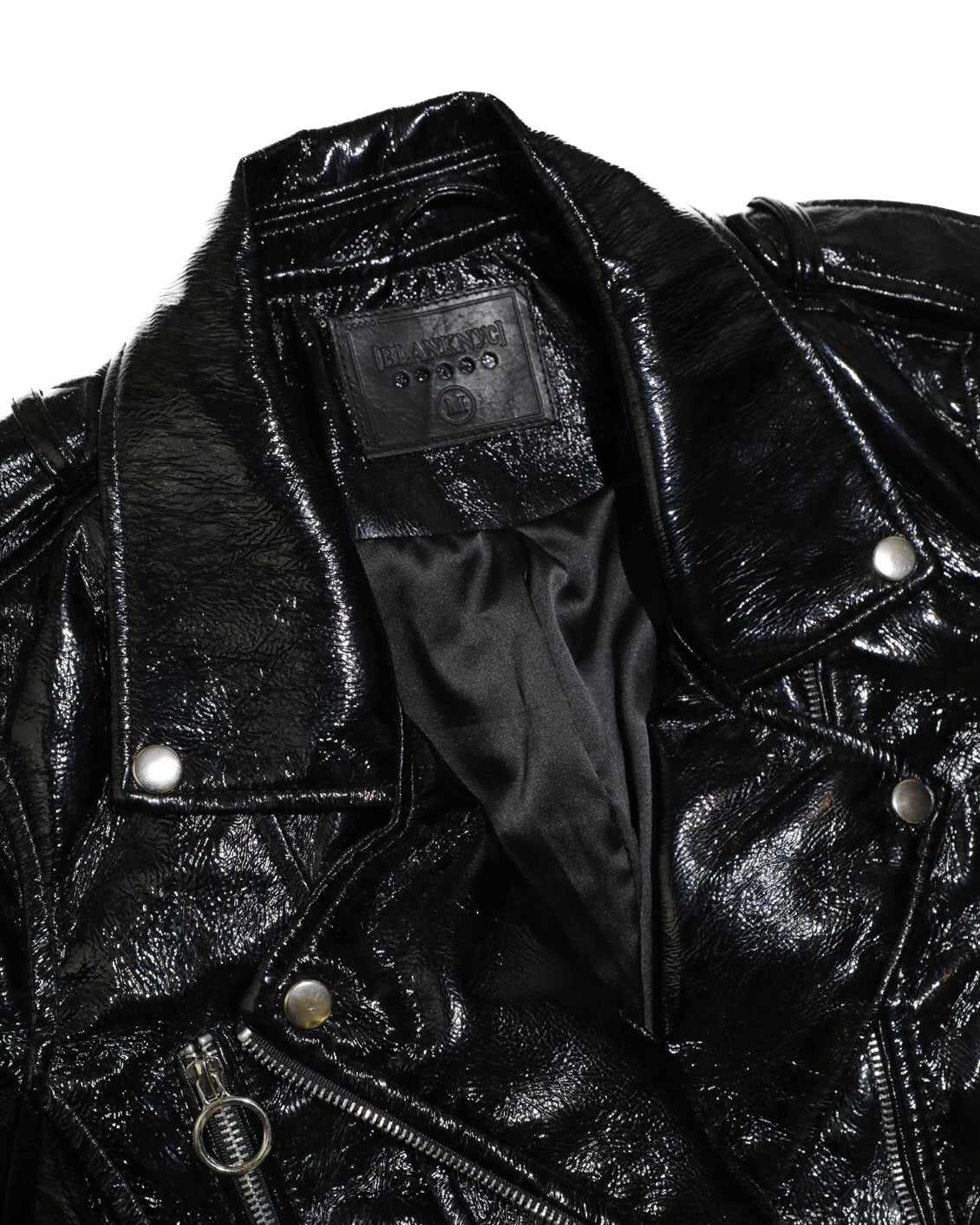 BLANK NYC WOMENS FAUX LEATHER MOTO JACKET