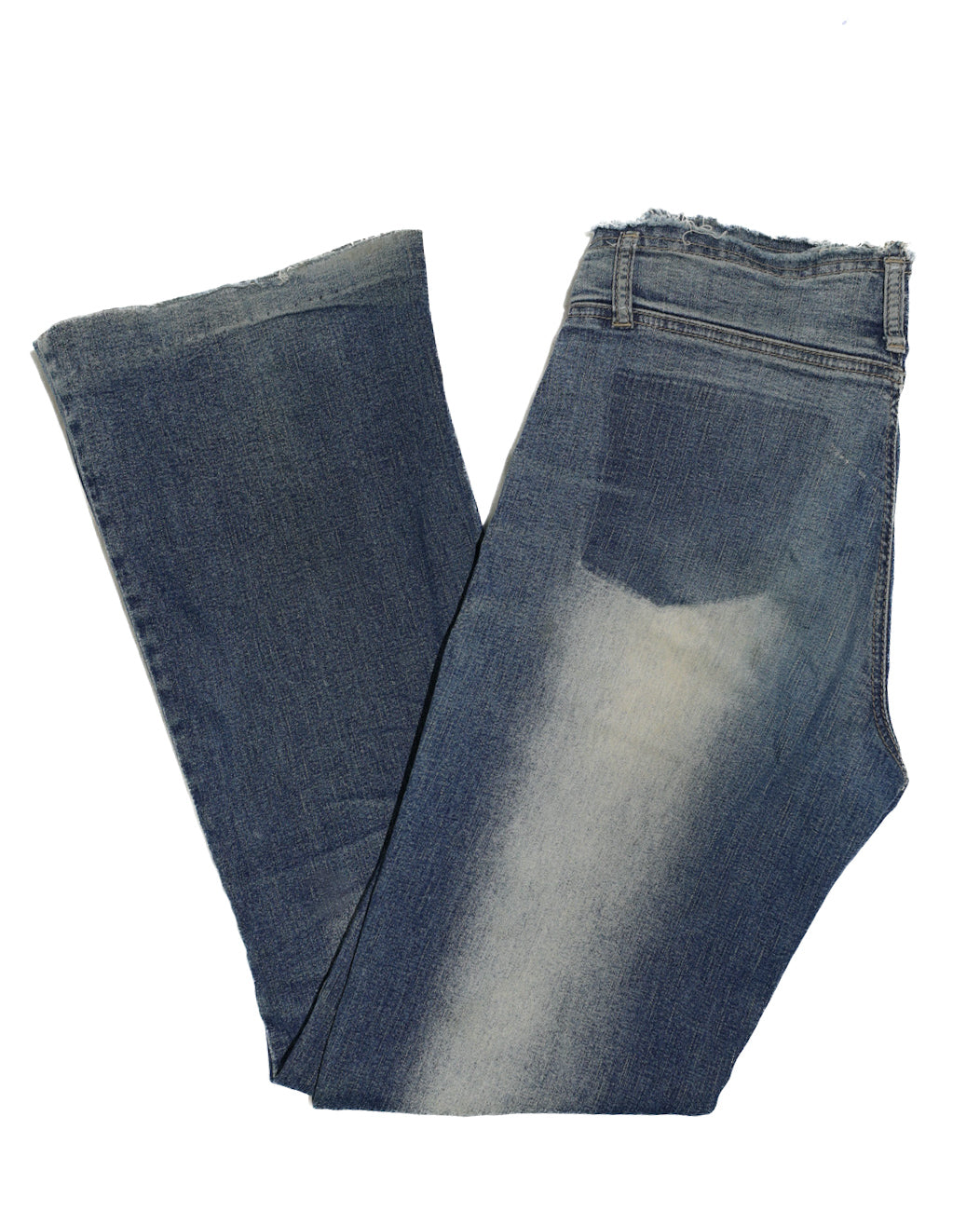 VINTAGE WOMENS R4R DARK/ ACID WASH RAW CUT JEANS
