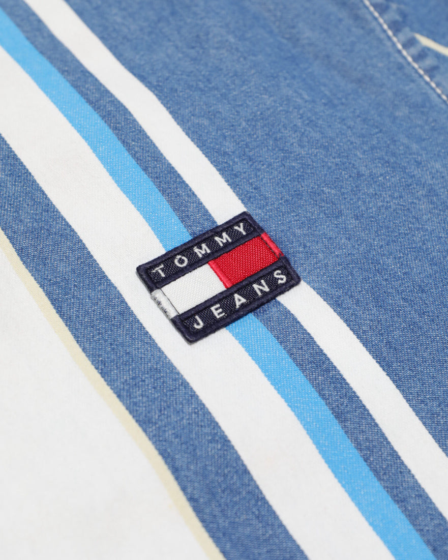Tommy Jeans Mens Striped Denim Button Up Shirt