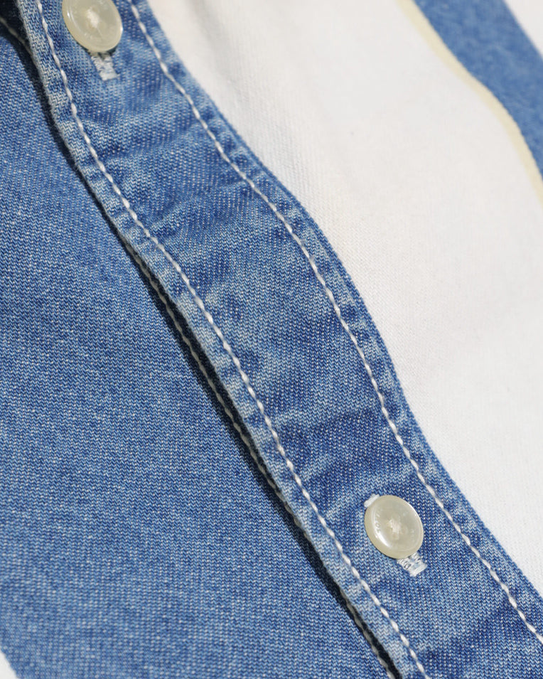 Tommy Jeans Mens Striped Denim Button Up Shirt