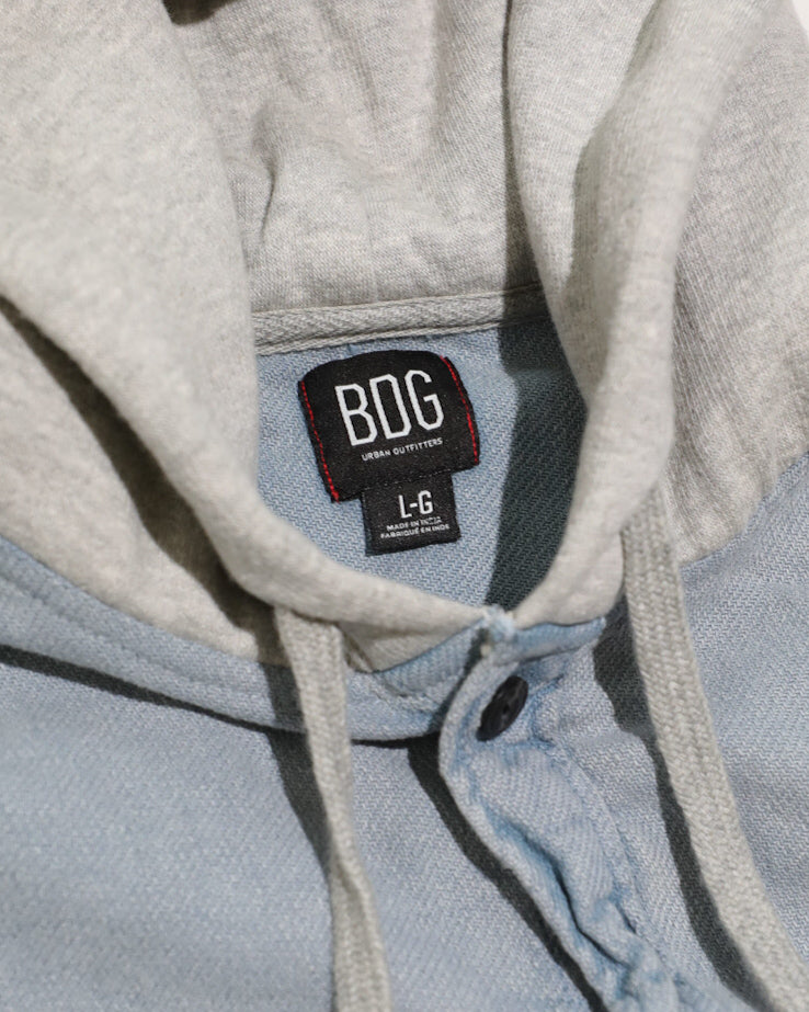BDG Shaket Faded Button Up Hoodie