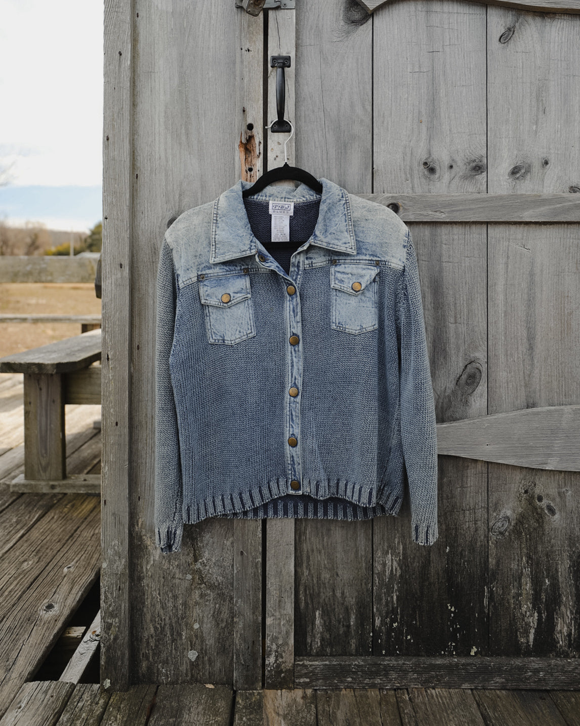 Vintage PBJ Blues Heavyweight Cotton/Denim Jacket Sweater