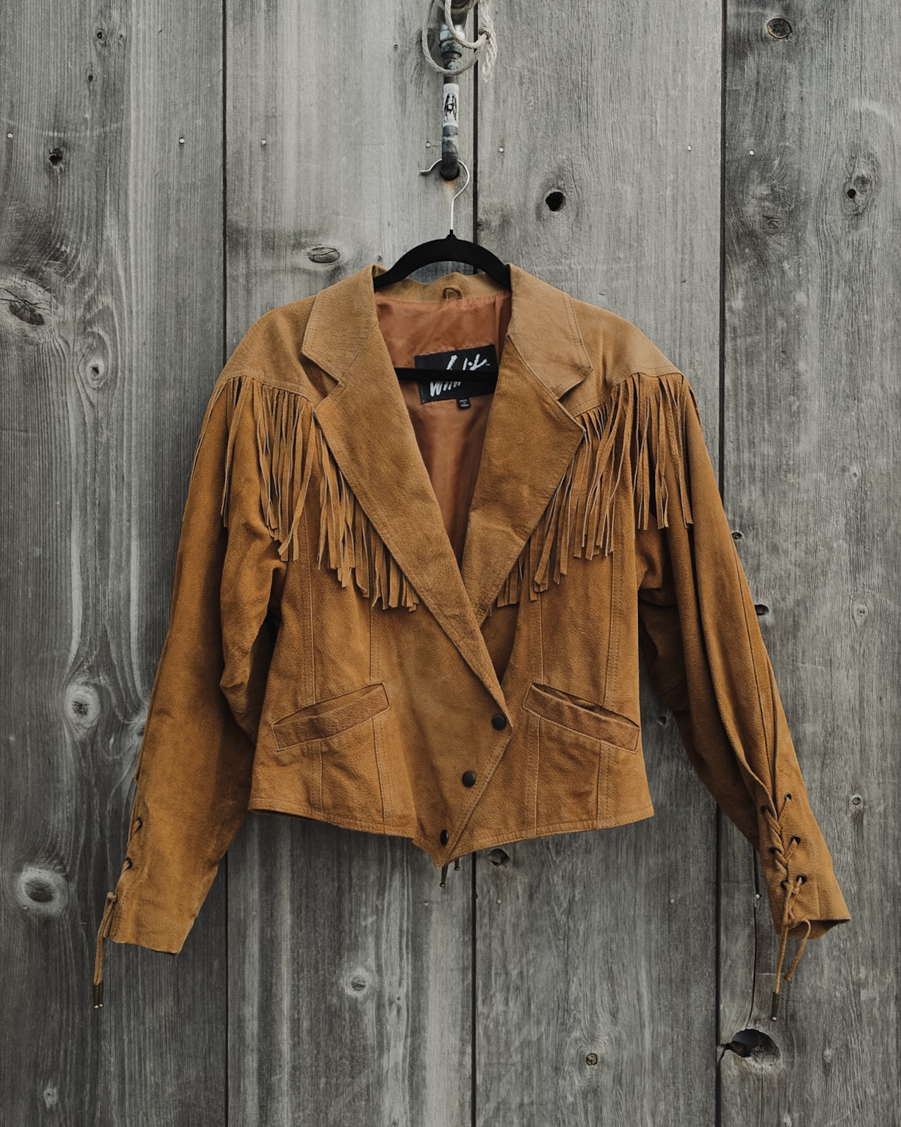 Vintage Winlit Western Fringe Suede Jacket
