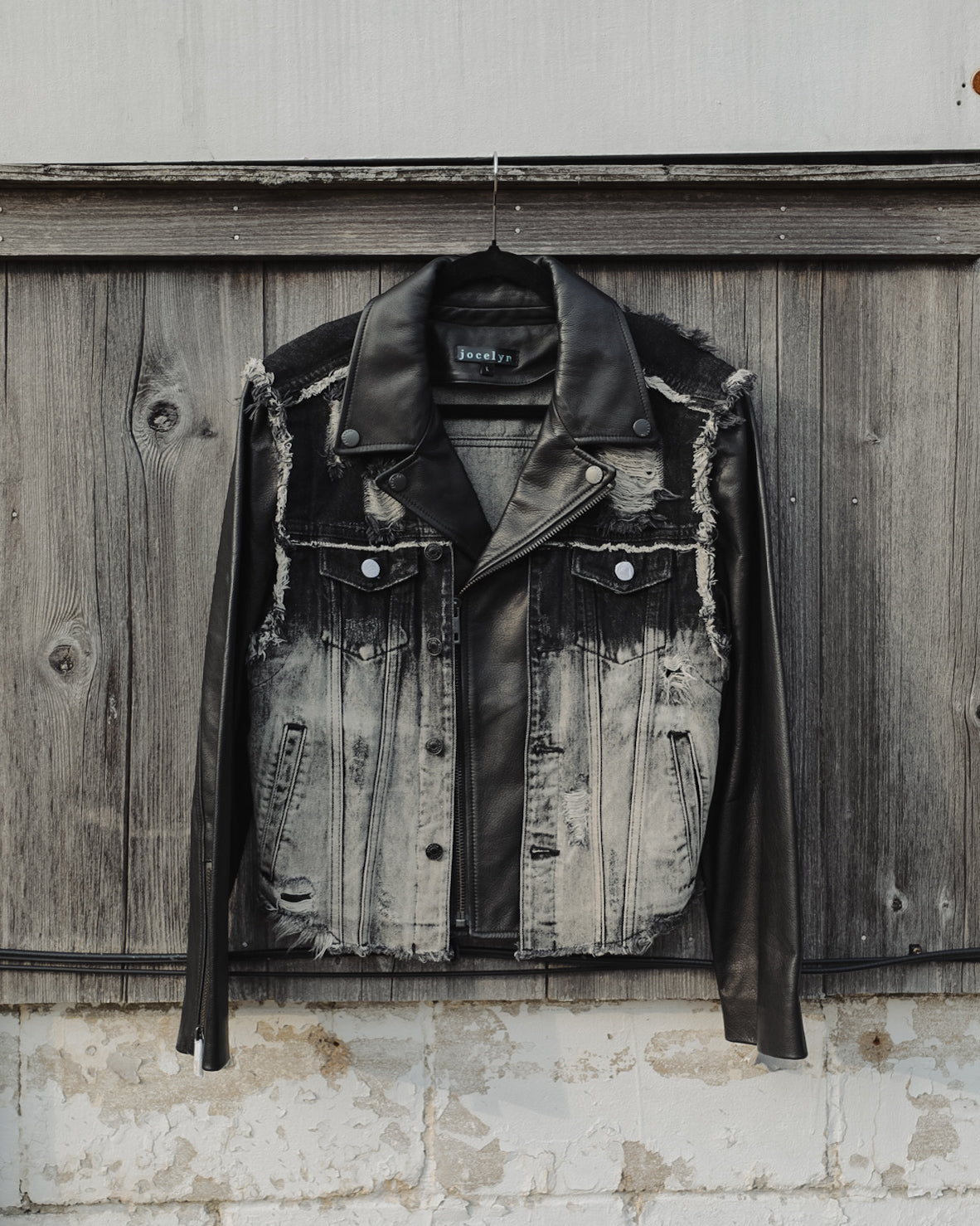 JOCELYN DISTRESSED MOTORCYCLE STYLE JACKET