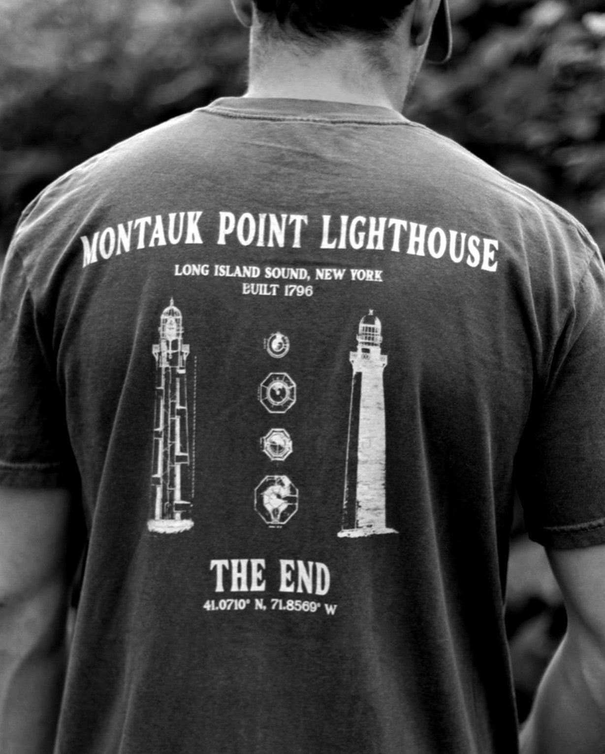 MONTAUK LIGHTHOUSE POCKET TEE - PEPPER GRAY X WHITE