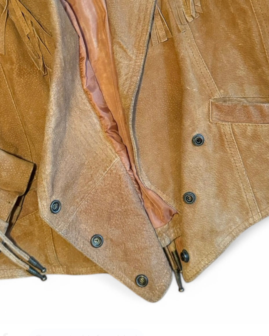 Vintage Winlit Western Fringe Suede Jacket