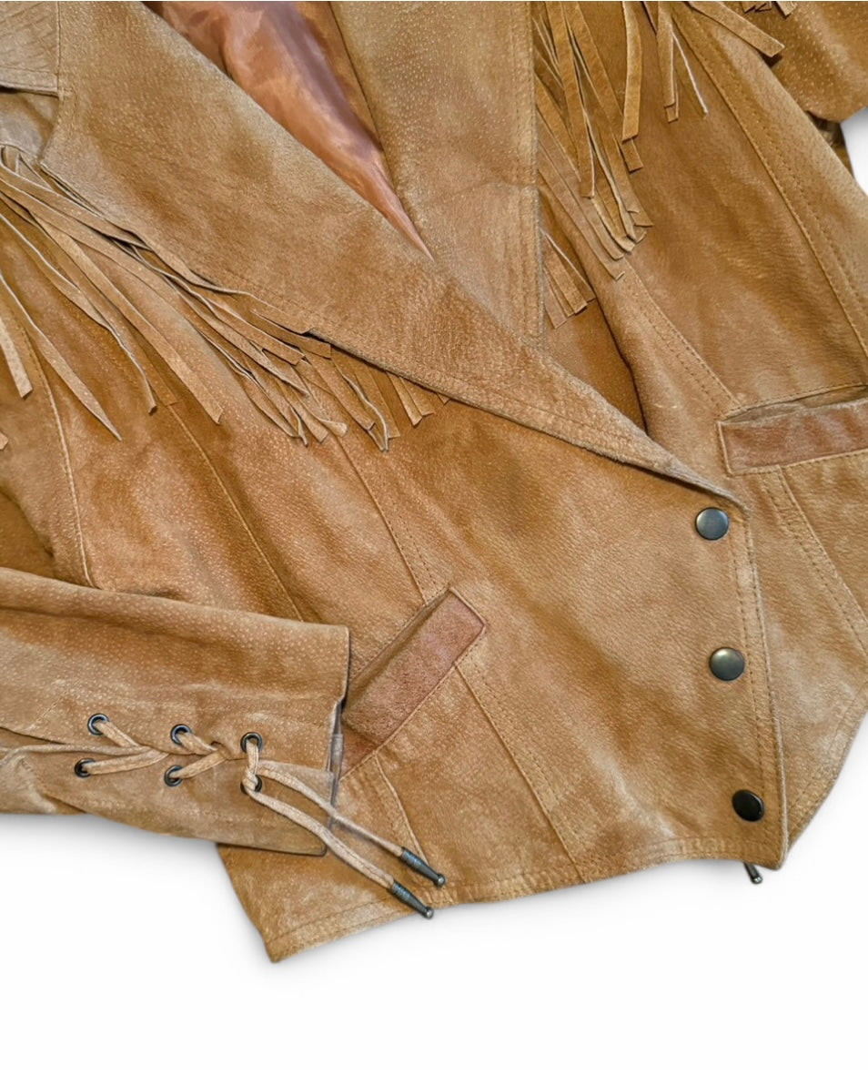 Vintage Winlit Western Fringe Suede Jacket