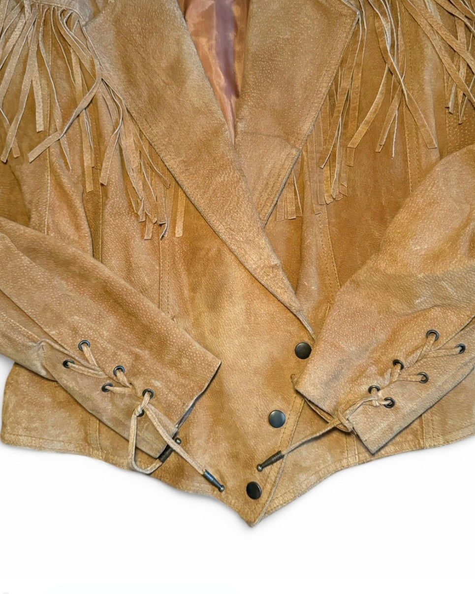 Vintage Winlit Western Fringe Suede Jacket