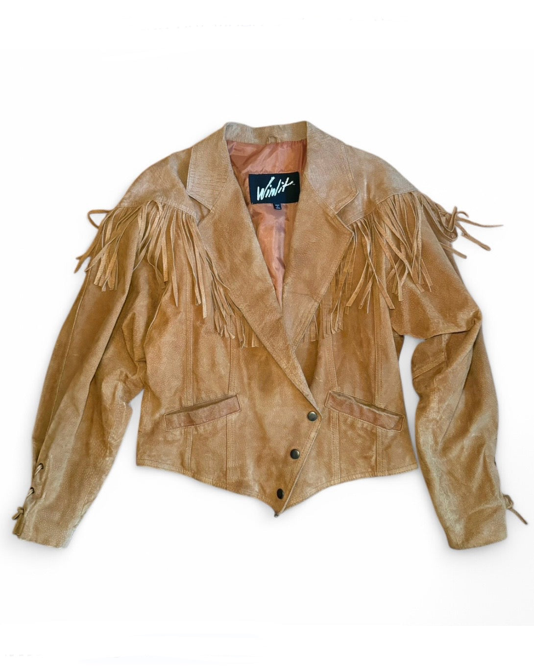Vintage Winlit Western Fringe Suede Jacket