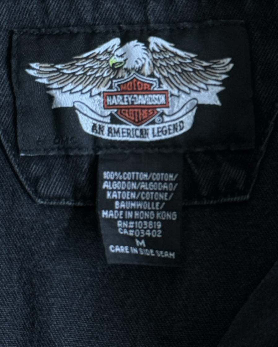 Vintage Style Harley Davidson Black Denim Shirt