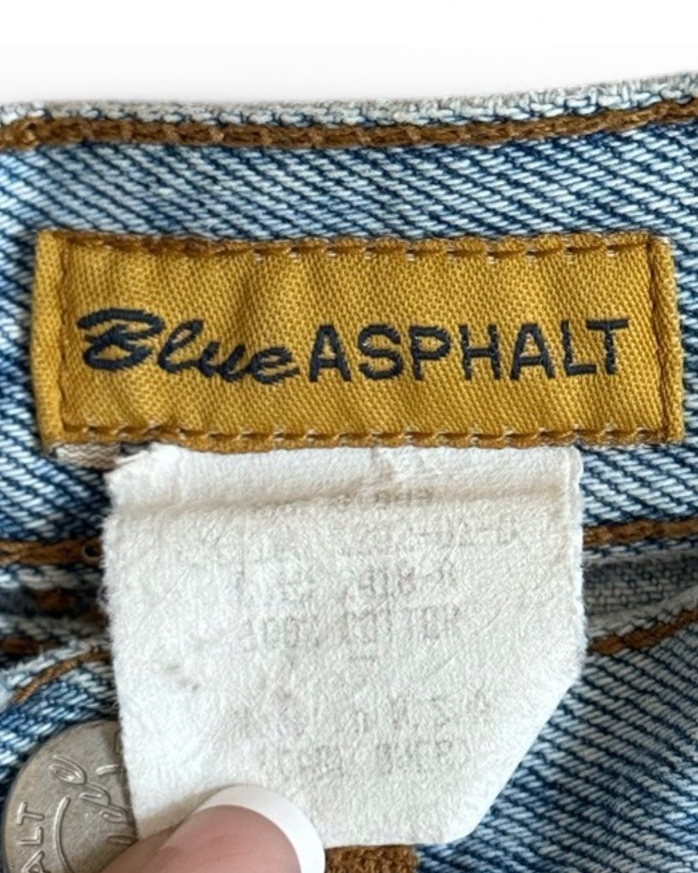 Vintage Blue Asphalt Patchwork Denim Shorts