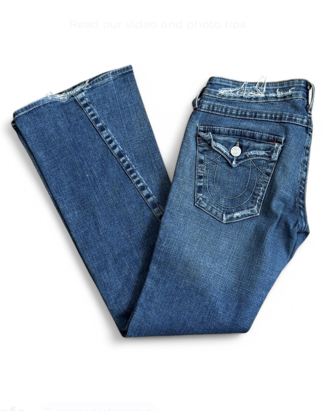 True Religion Bridget Stone & Tint Flare Denim Jeans