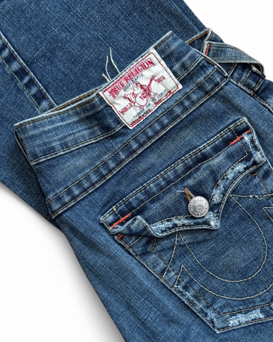 True Religion Bridget Stone & Tint Flare Denim Jeans