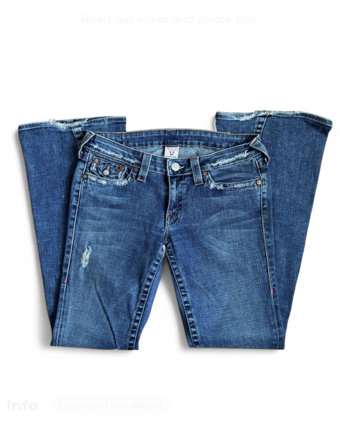 True Religion Bridget Stone & Tint Flare Denim Jeans