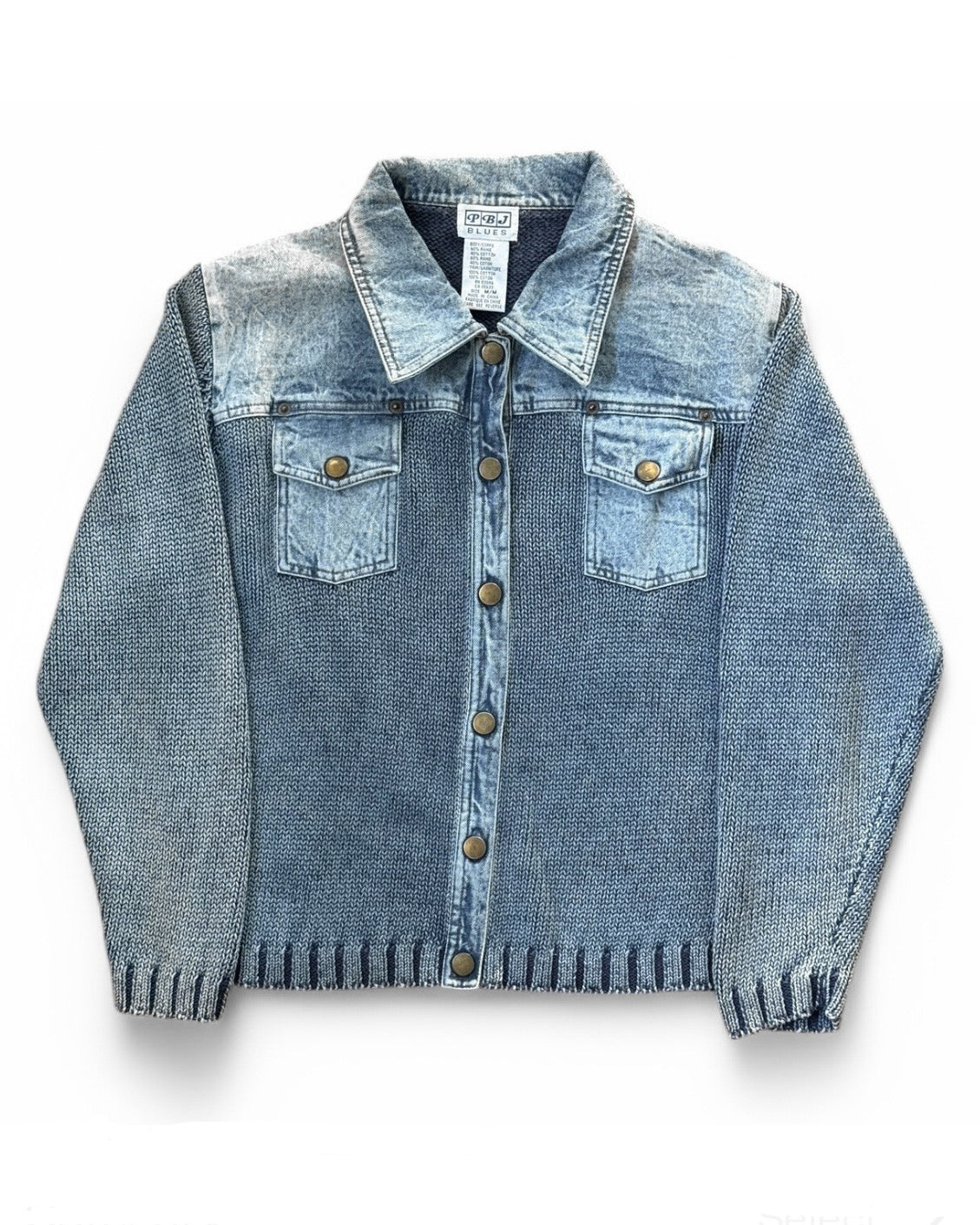 Vintage PBJ Blues Heavyweight Cotton/Denim Jacket Sweater