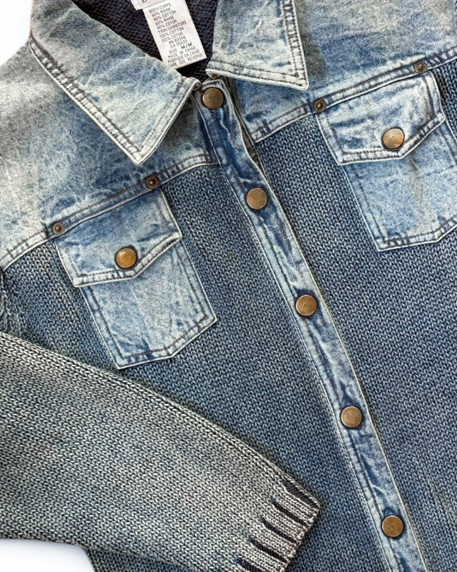Vintage PBJ Blues Heavyweight Cotton/Denim Jacket Sweater