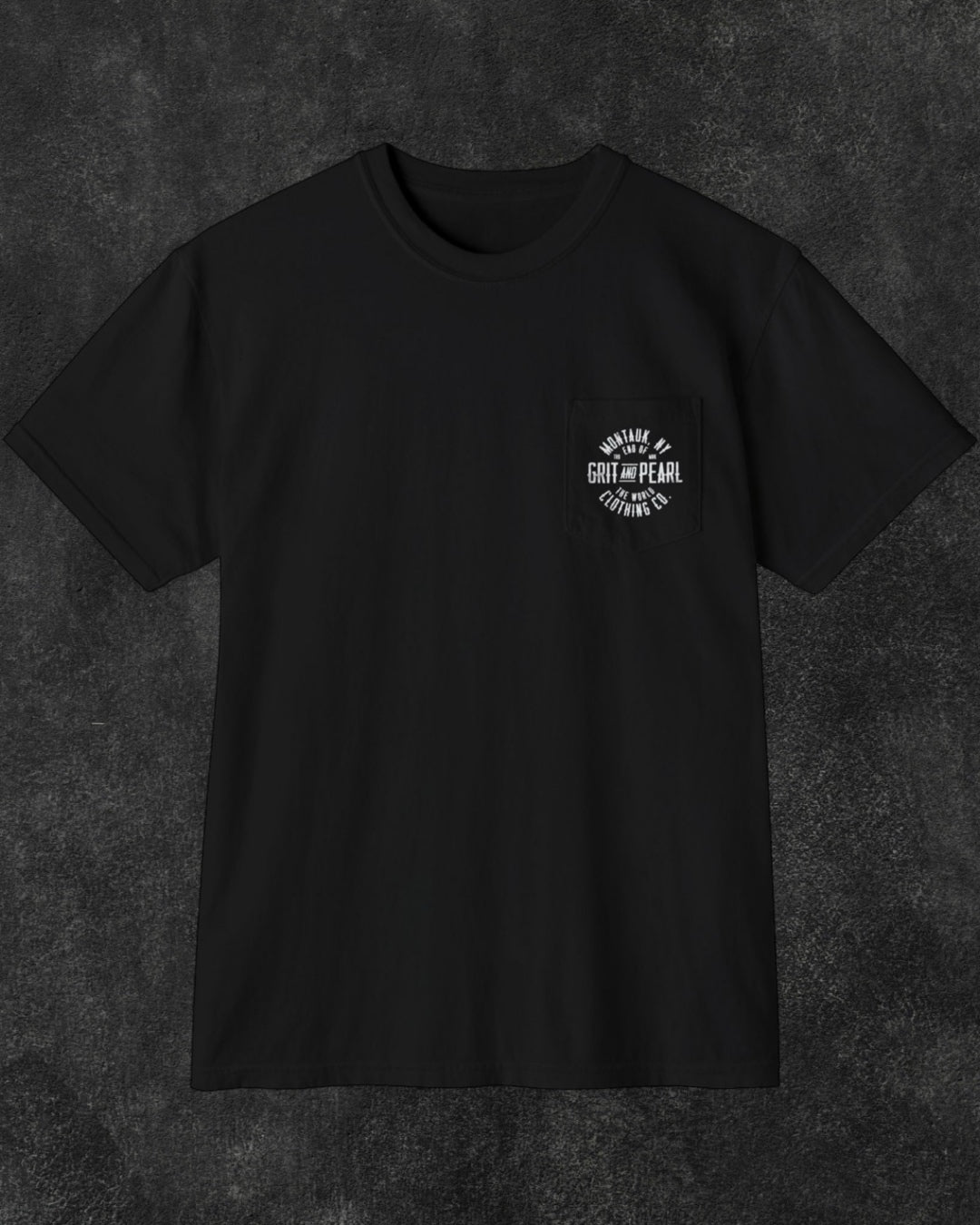 GRIT AND PEARL POCKET TEE - BLACK