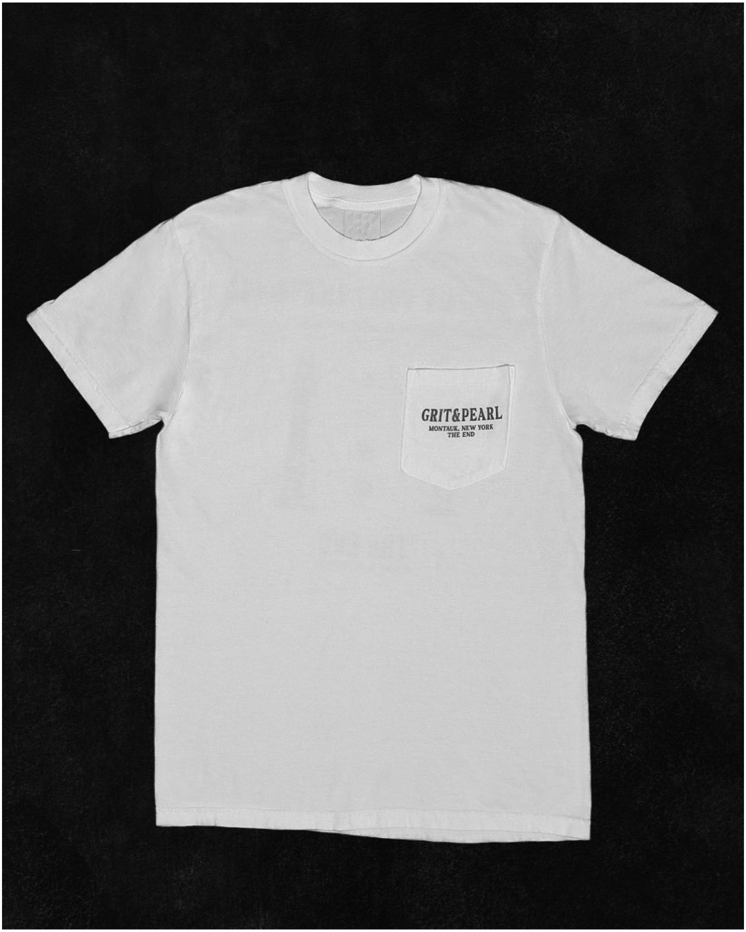 MONTAUK LIGHTHOUSE POCKET TEE - PEPPER GRAY X WHITE